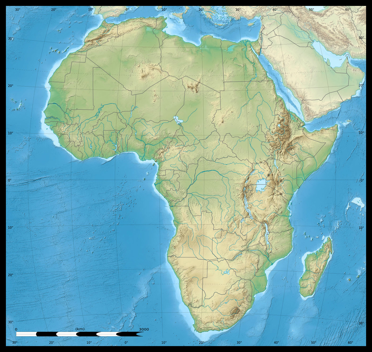 Geographical Map Of Africa Continent