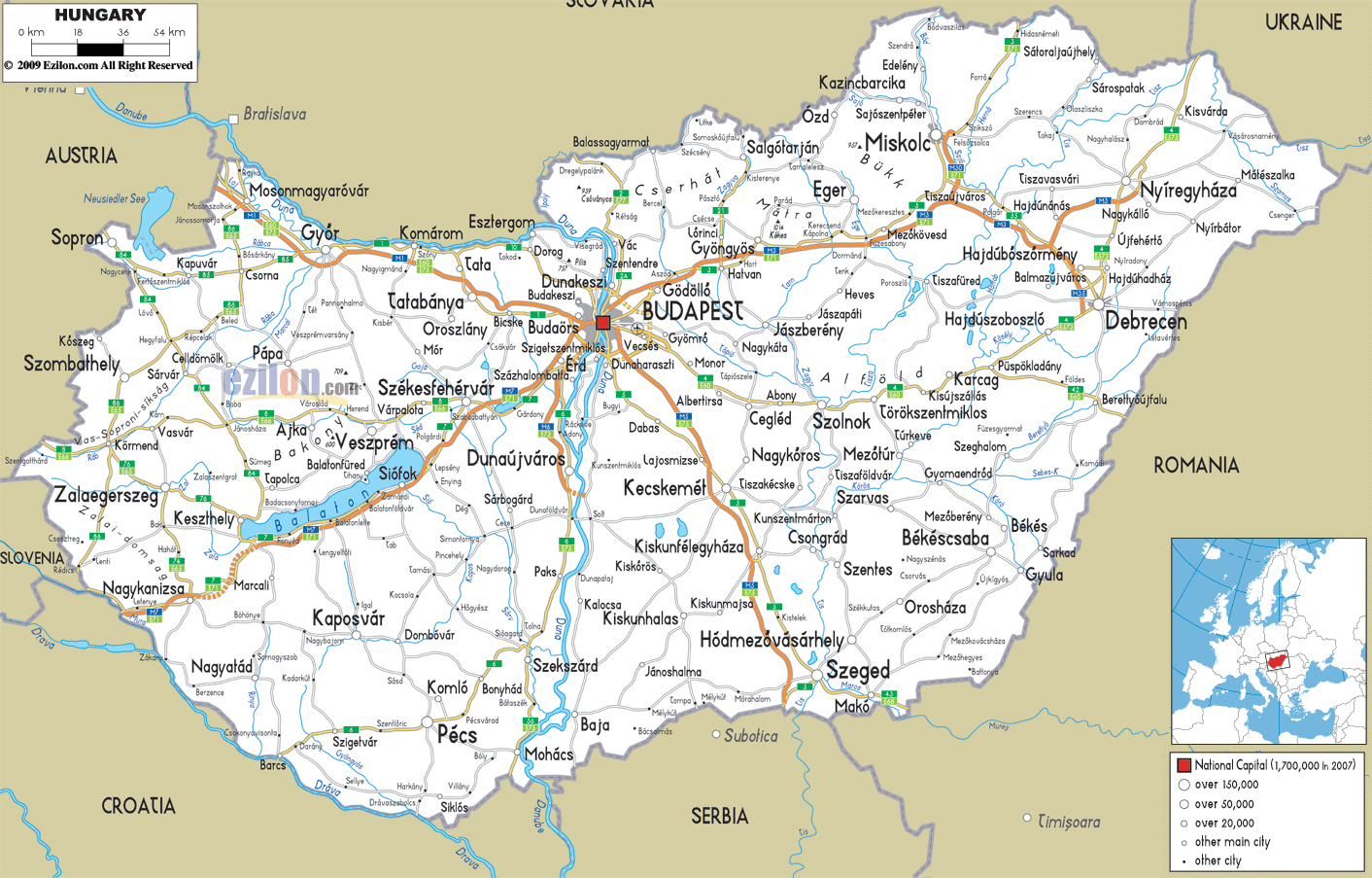 km térkép magyarország Maps of Hungary | Map Library | Maps of the World km térkép magyarország