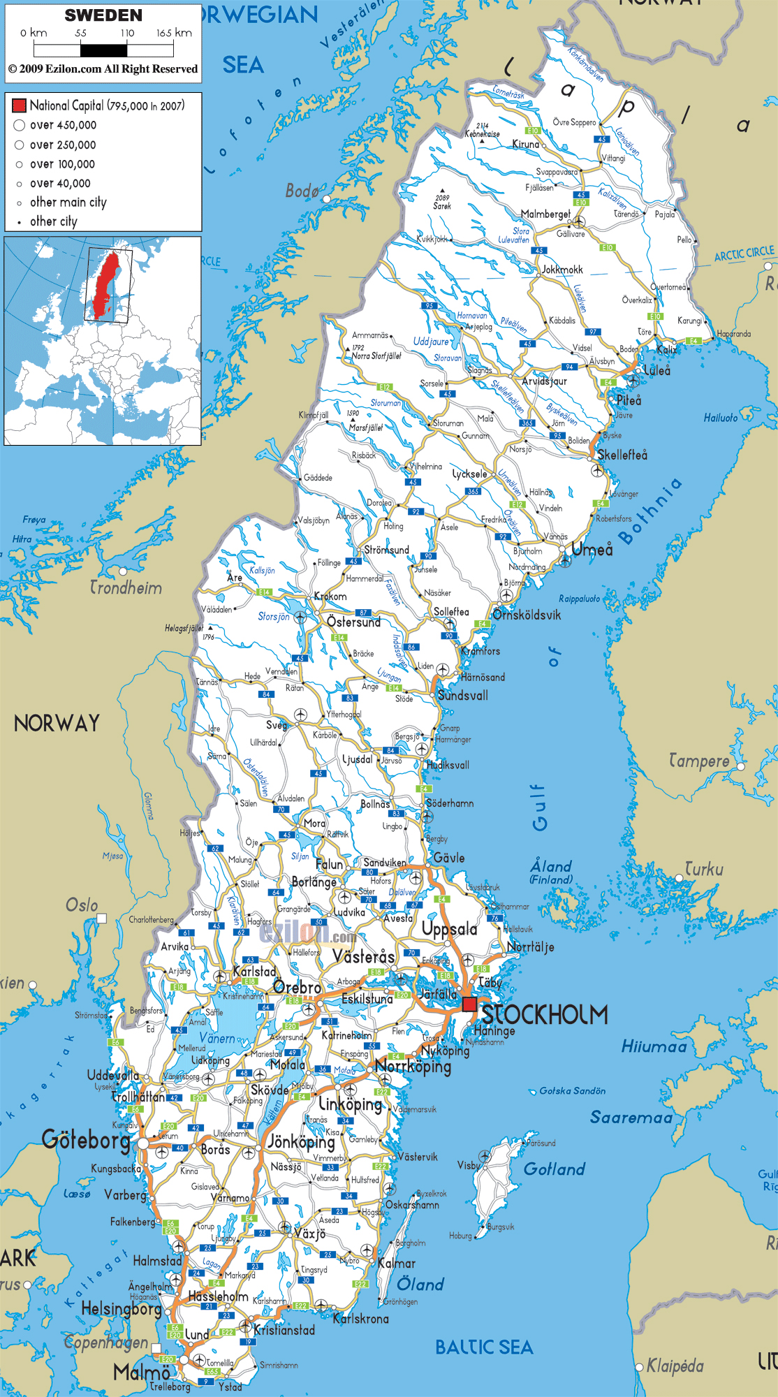 Maps of Sweden | Map Library | Maps of the World