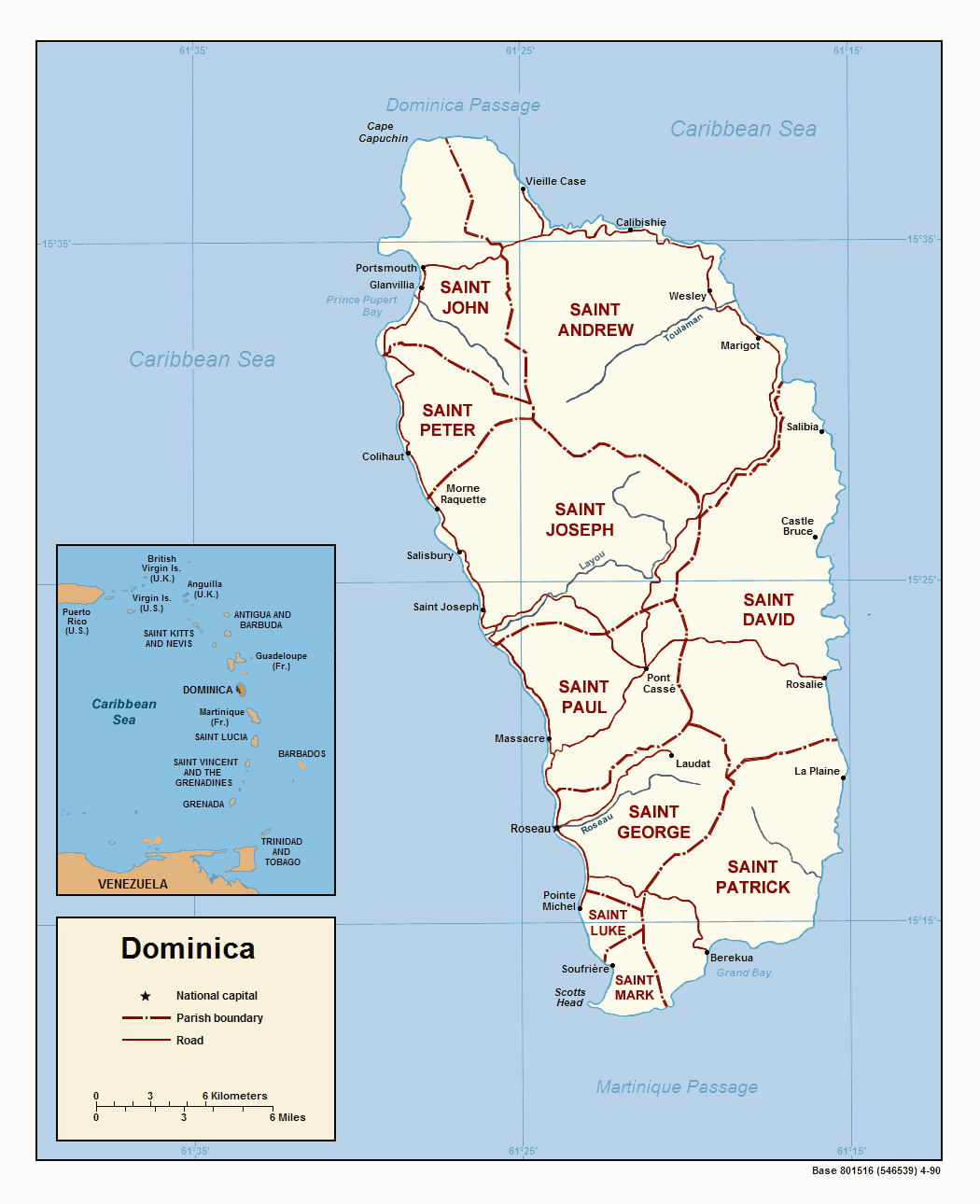 Dominica And Dominican Republic Map Map Of Atlantic Ocean Area