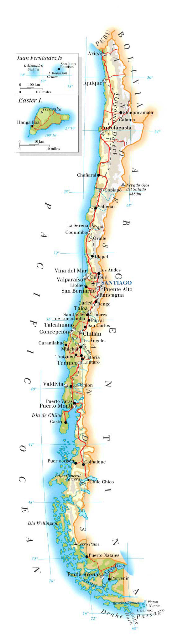 Image result for chile cities map